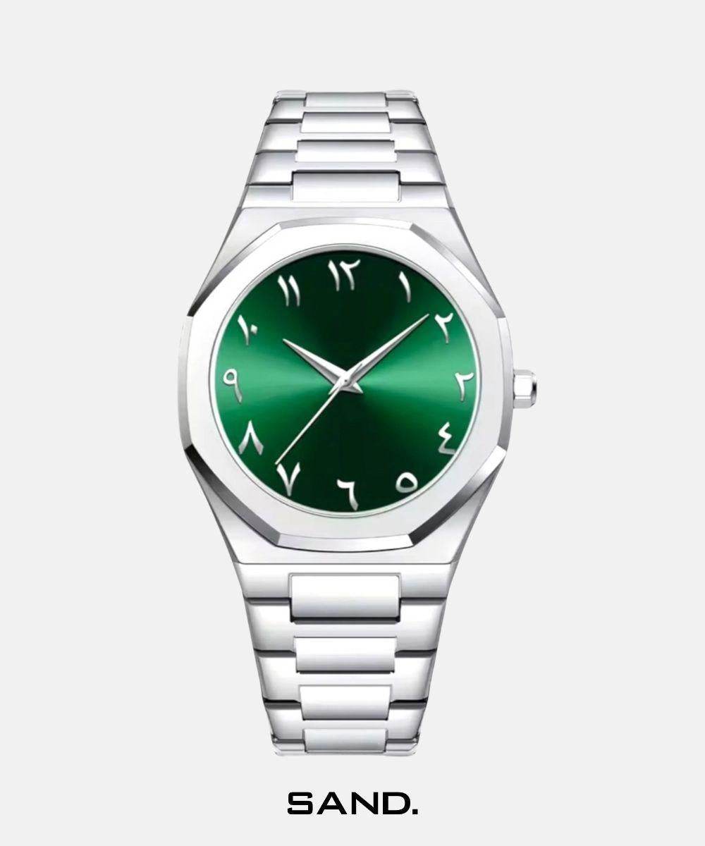 Sand Silver Arabic Green - Sand Watches